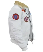 Stewart Top Gun Flight B-15 White Bomber Sherpa Jacket