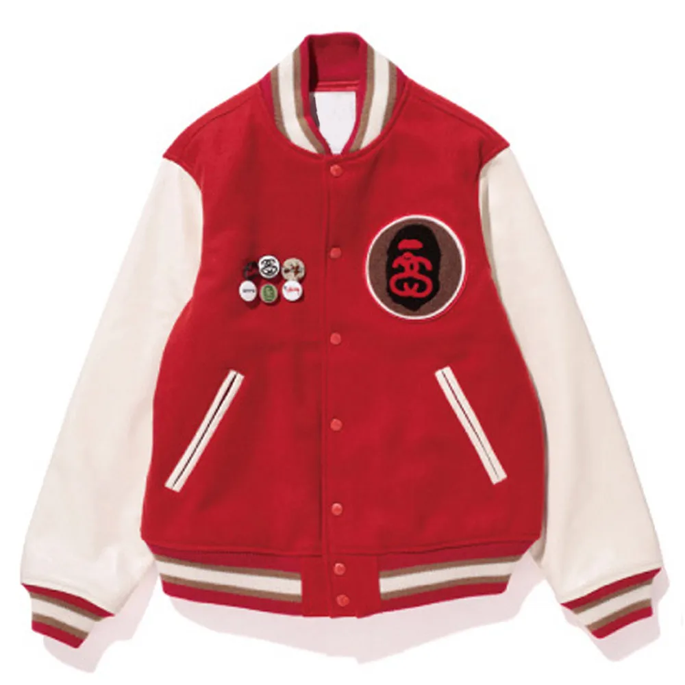 Stussy Bape Varsity Jacket Stussy Bape Varsity Jacket