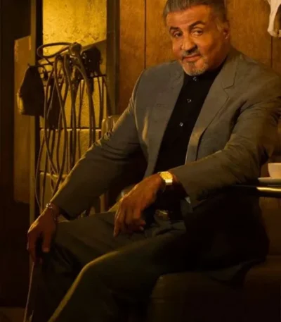 Sylvester Stallone Tulsa King 2022 Grey Blazer Coat