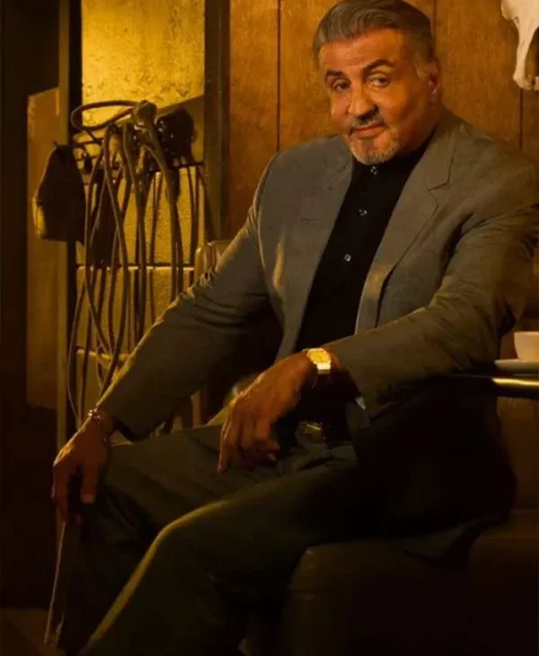 Sylvester Stallone Tulsa King 2022 Grey Blazer Coat