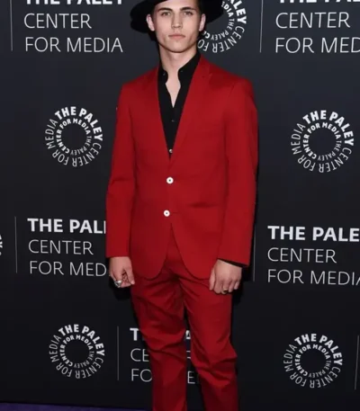 Tanner Buchanan Cobra Kai Premiere Dinner Red Suit