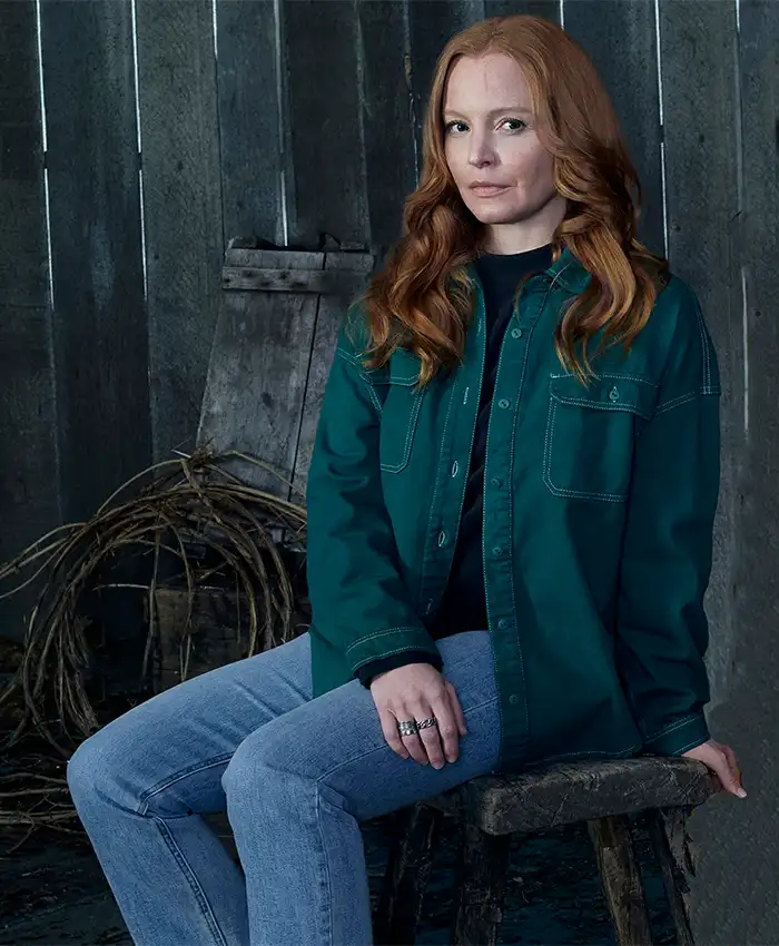 Teen Van Yellowjackets Green Denim Trucker Jacket Teen Van Yellowjackets Green Denim Trucker Jacket