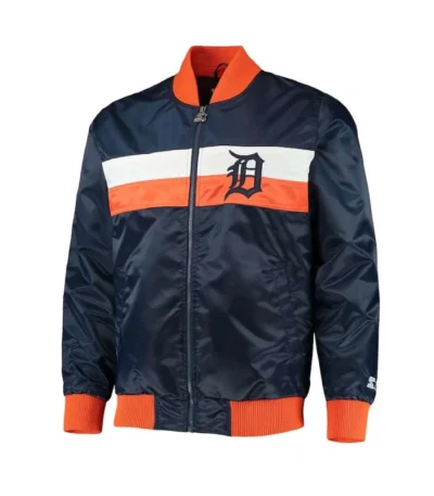 The Ambassador Detroit Tigers Navy Satin Jacket