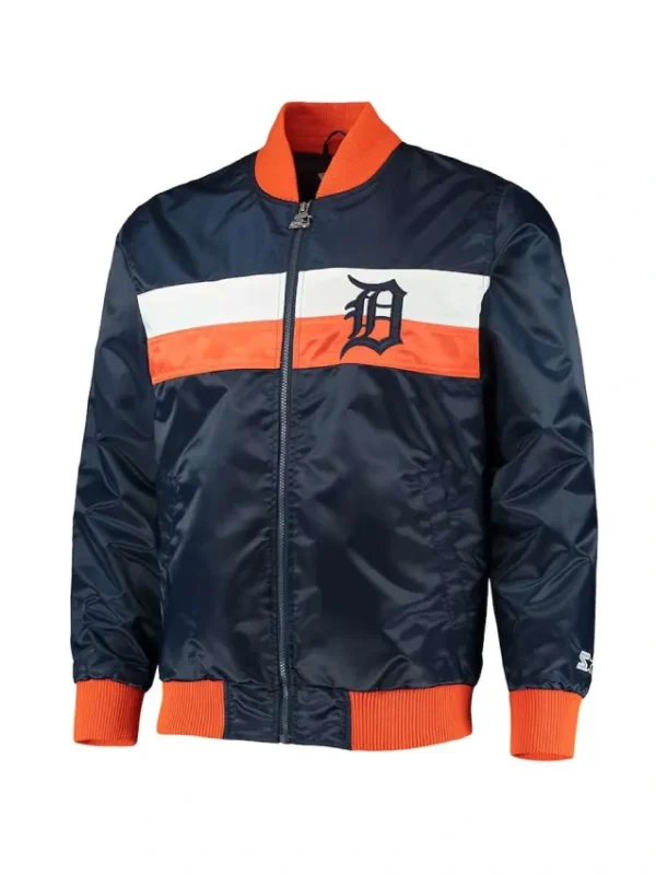The Ambassador Detroit Tigers Navy Satin Jacket