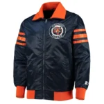 The Captain III Detroit Tigers Navy Satin Jacket