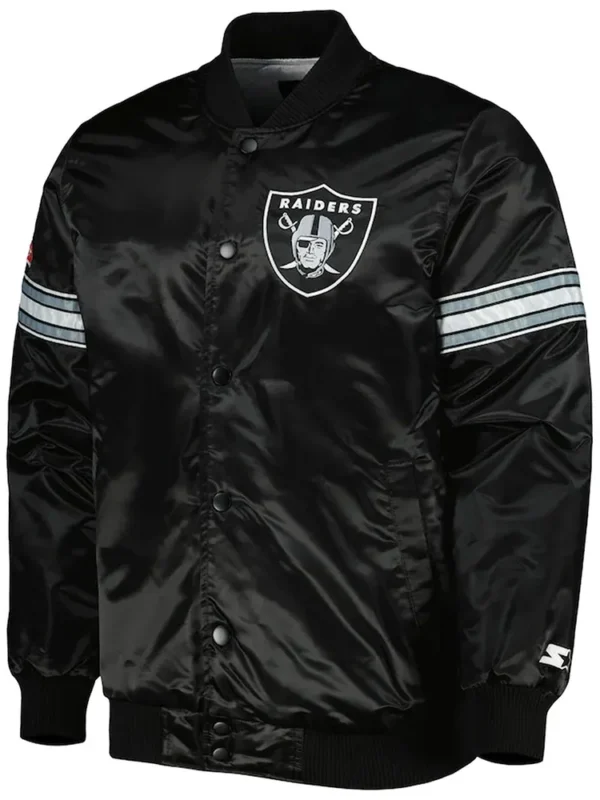 The Pick and Roll Las Vegas Raiders Black Satin Jacket