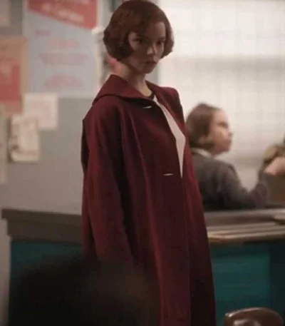 The Queens Gambit Anya Taylor-Joy Red Coat