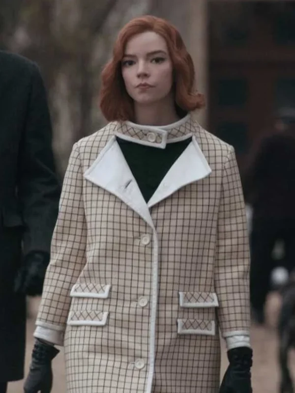 The Queens Gambit Beth Harmon Checked Wool Coat