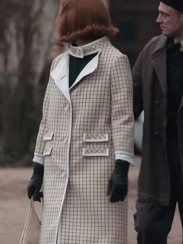 The Queens Gambit Beth Harmon Checked Wool Coat
