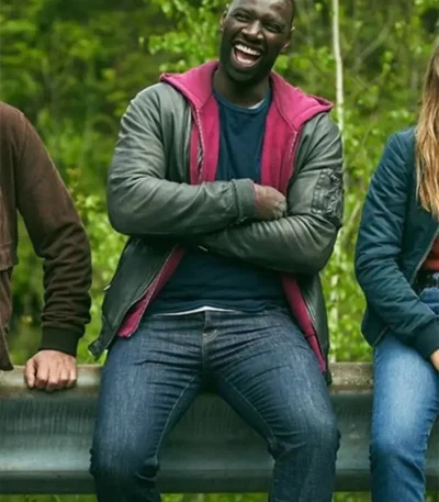 The Takedown 2022 Omar Sy Bomber Leather Jacket