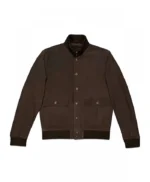 The Takedown Laurent Lafitte Brown Suede Bomber Jacket
