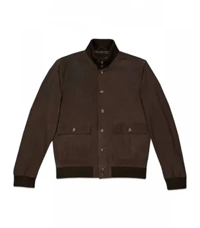 The Takedown Laurent Lafitte Brown Suede Bomber Jacket