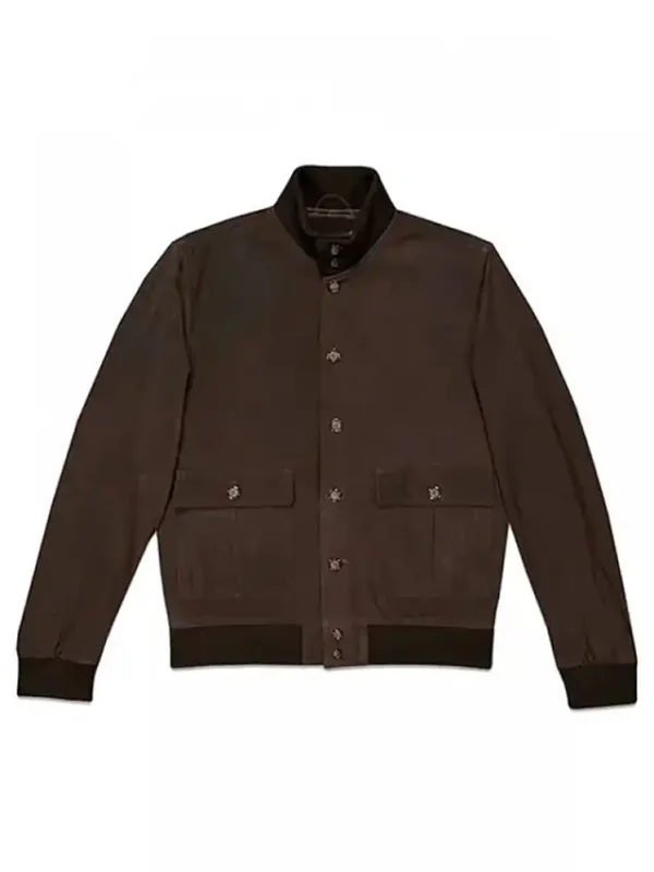 The Takedown Laurent Lafitte Brown Suede Bomber Jacket