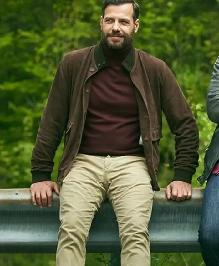 The Takedown Laurent Lafitte Brown Suede Bomber Jacket The Takedown Laurent Lafitte Brown Suede Bomber Jacket