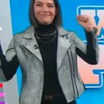 The Today Show Daryn Carp Metallic Silver Leather Jacket