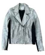 The Today Show Daryn Carp Metallic Silver Leather Jacket