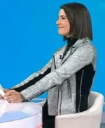 The Today Show Daryn Carp Metallic Silver Leather Jacket
