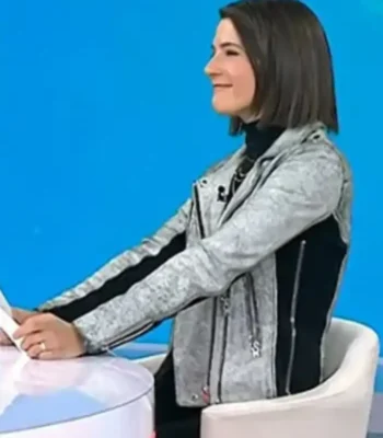The Today Show Daryn Carp Metallic Silver Leather Jacket