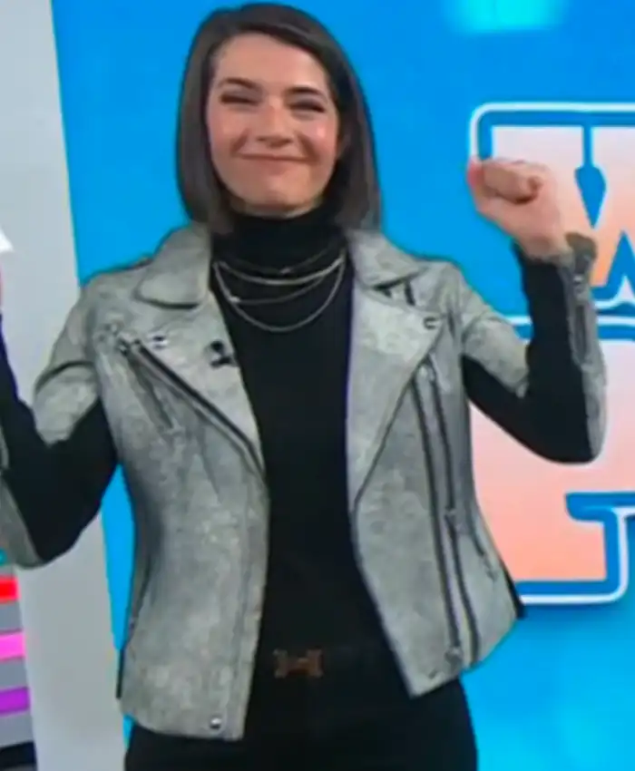 The Today Show Daryn Carp Metallic Silver Leather Jacket The Today Show Daryn Carp Metallic Silver Leather Jacket