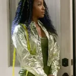 The Upshaws Tasha Metallic Leather Jacket