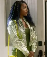 The Upshaws Tasha Metallic Leather Jacket