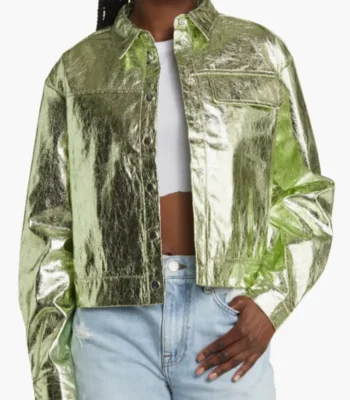 The Upshaws Tasha Metallic Leather Jacket