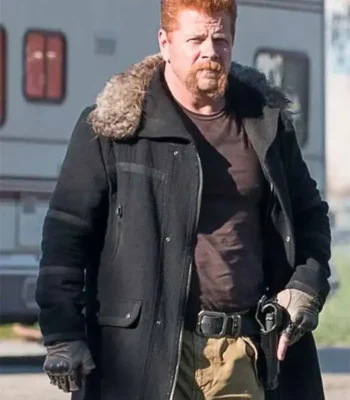 The Walking Dead Abraham Ford Black Fur Collar Jacket