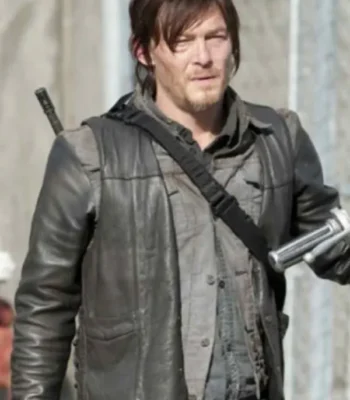 The Walking Dead Norman Reedus Black Leather Vest