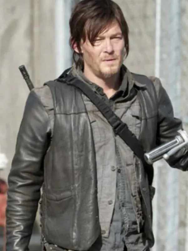 The Walking Dead Norman Reedus Black Leather Vest The Walking Dead Norman Reedus Black Leather Vest