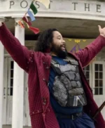 The Walking Dead S09 Jerry Quilted Maroon Coat