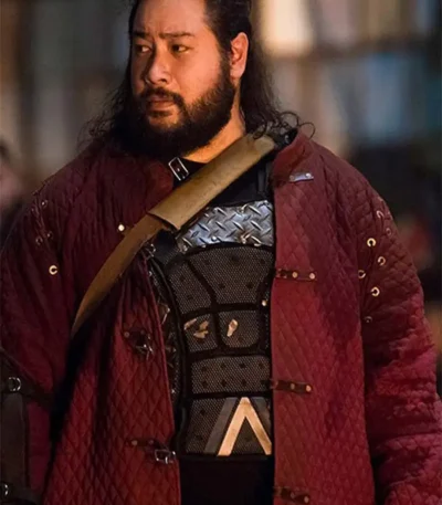 The Walking Dead S09 Jerry Quilted Maroon Coat