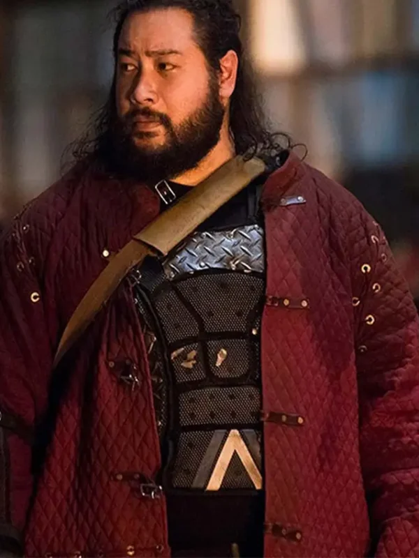 The Walking Dead S09 Jerry Quilted Maroon Coat