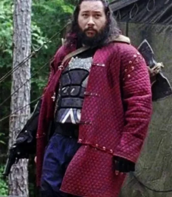 The Walking Dead S09 Jerry Quilted Maroon Coat