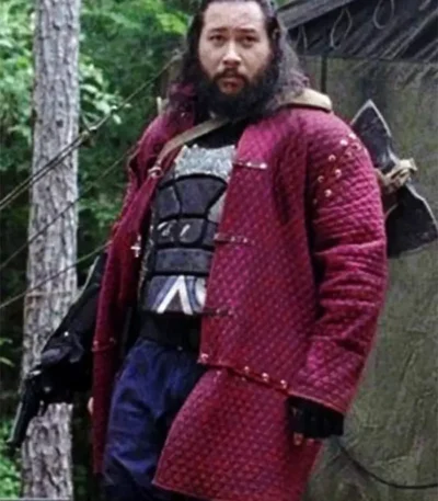 The Walking Dead S09 Jerry Quilted Maroon Coat