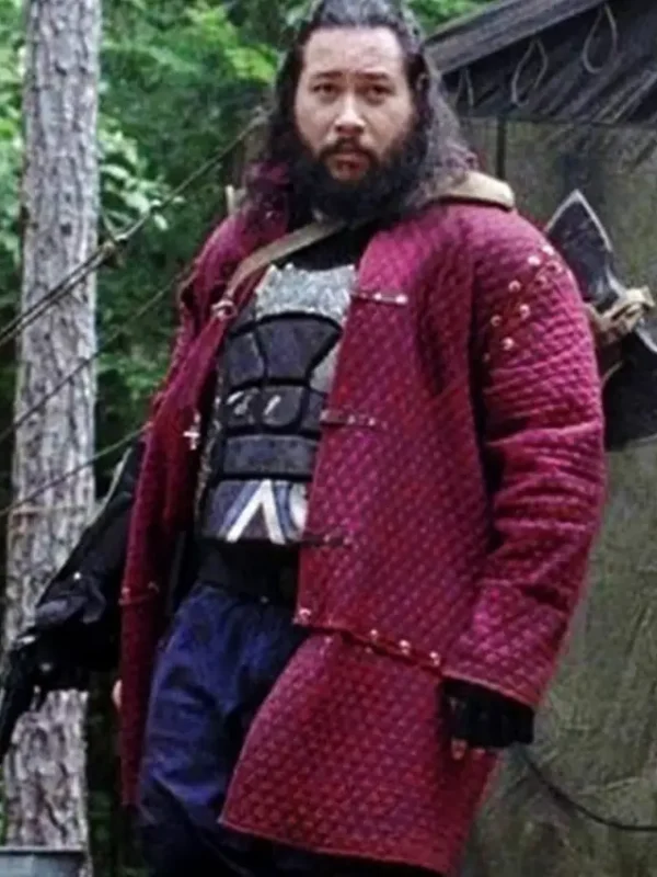 The Walking Dead S09 Jerry Quilted Maroon Coat