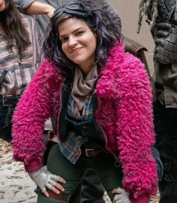 The Walking Dead S10 Juanita Princess Sanchez Pink Cropped Fur Jacket