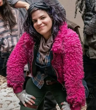 The Walking Dead S10 Juanita Princess Sanchez Pink Cropped Fur Jacket