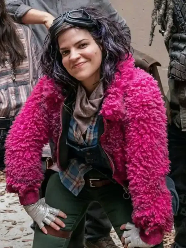 The Walking Dead S10 Juanita Princess Sanchez Pink Cropped Fur Jacket