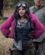 The Walking Dead S10 Juanita Princess Sanchez Pink Cropped Fur Jacket