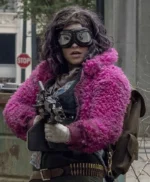 The Walking Dead S10 Juanita Princess Sanchez Pink Cropped Fur Jacket