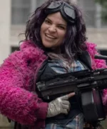 The Walking Dead S10 Juanita Princess Sanchez Pink Cropped Fur Jacket