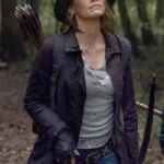 The Walking Dead S10 Lauren Cohan Brown Jacket