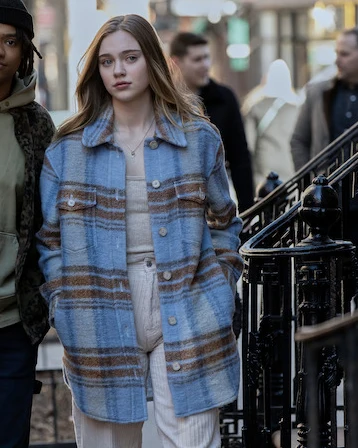The Watcher Ellie Brannock Plaid Coat