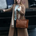 The Woman In The Window Anna Fox Brown Wool Trench Coat