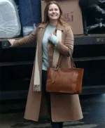 The Woman In The Window Anna Fox Brown Wool Trench Coat