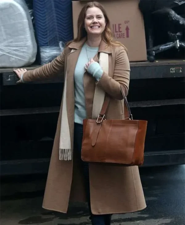 The Woman In The Window Anna Fox Brown Wool Trench Coat