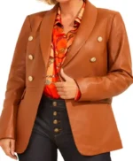 The Young and the Restless Sharon Collins Brown Leather Blazer