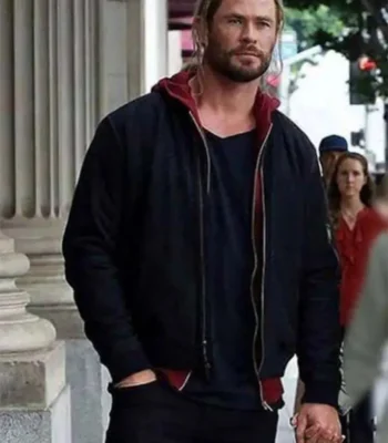 Thor Love and Thunder Chris Hemsworth Black Bomber Jacket
