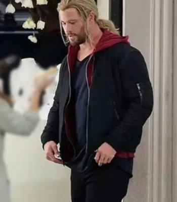 Thor Love and Thunder Chris Hemsworth Black Bomber Jacket