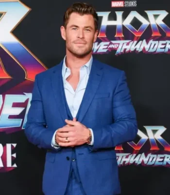 Thor Love and Thunder Chris Hemsworth Event Blue Coat